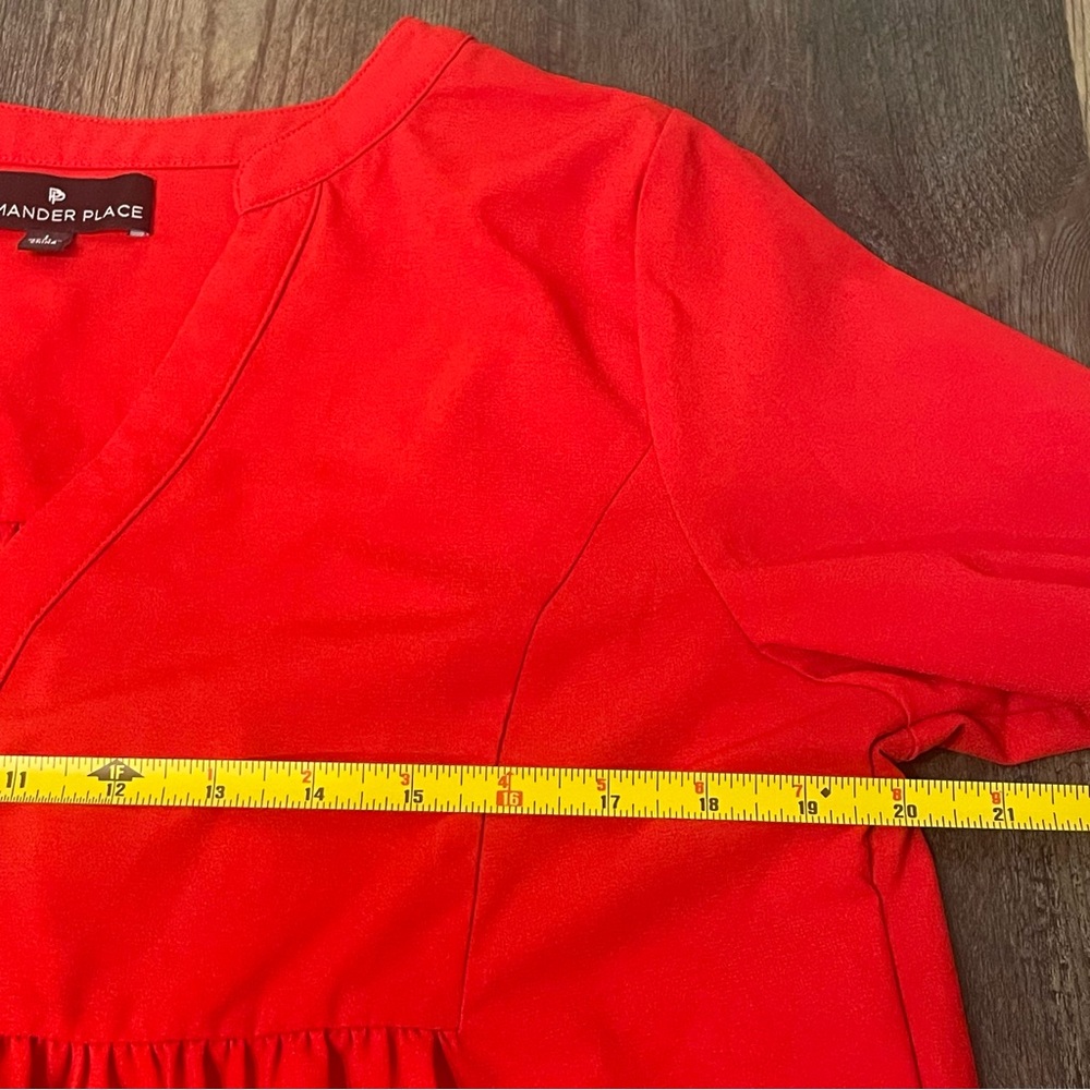 Pomander Place Red Ruffle Blouse - Picture 5 of 9